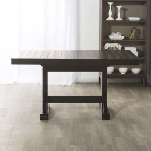60" Modern Farmhouse Wood Dining Table with Butterfly Leaf - Stylish Antique Black Finish, Seats 6