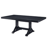 60" Modern Farmhouse Wood Expandable Dining Table - Antique Black in High-Grade Mdf, Solid Wood Veneers, Solid Wood