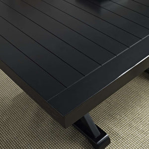 60" Modern Farmhouse Wood Dining Table with Butterfly Leaf - Stylish Antique Black Finish, Seats 6