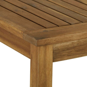 60" Outdoor Acacia Wood Dining Table - Modern Design with Umbrella Hole for Stylish Patio Gatherings
