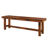 60" Rustic Wood Dining Bench - Dark Oak in High-Grade Mdf, Solid Wood Veneers