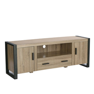 60" Urban Industrial TV Stand with Storage Cabinets & Large Drawer for Stylish Living Room Organization