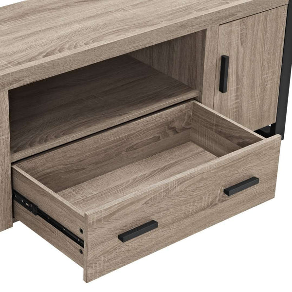 60" Urban Industrial TV Stand with Storage Cabinets & Large Drawer for Stylish Living Room Organization