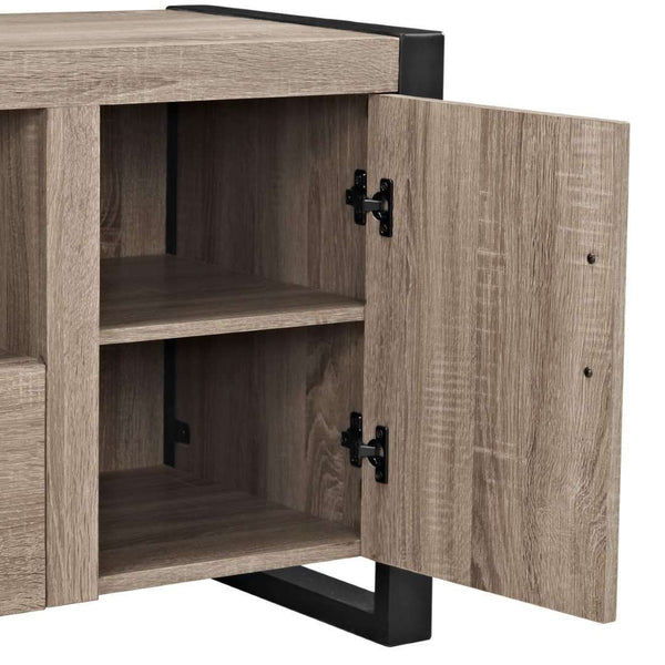 60" Urban Industrial TV Stand with Storage Cabinets & Large Drawer for Stylish Living Room Organization
