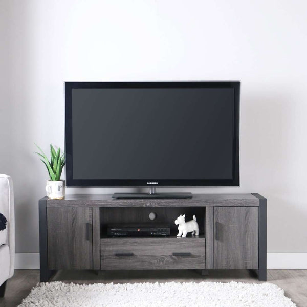 60" Urban Industrial TV Stand with Storage Cabinets & Large Drawer for Stylish Living Room Organization