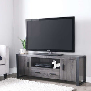 60" Urban Industrial TV Stand with Storage Cabinets & Large Drawer for Stylish Living Room Organization