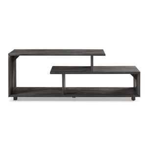 60in Rustic Modern Solid TV Stand - Stylish Asymmetrical Design for Organizing Your Living Room Space