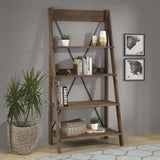 68" Solid Wood Ladder Bookshelf