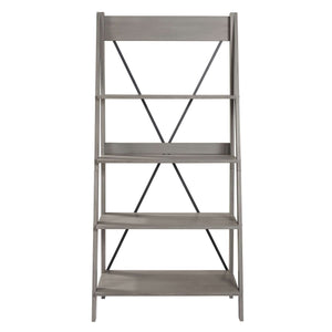 68" Solid Wood Ladder Bookshelf - Stylish Design with Four Fixed Shelves for Plants and Décor Display