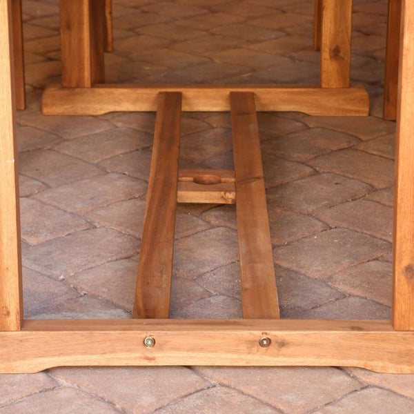 7-Piece Acacia Wood Outdoor Dining Set with Cushions - Stylish Extendable Table & Comfort Chairs