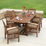 7-Piece Acacia Wood Outdoor Patio Dining Set with Cushions