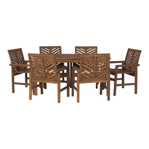 7-Piece Stylish Chevron Outdoor Dining Set – Durable, Comfortable Chairs & Umbrella-Ready Table