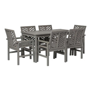 7-Piece Stylish Chevron Outdoor Dining Set – Durable, Comfortable Chairs & Umbrella-Ready Table