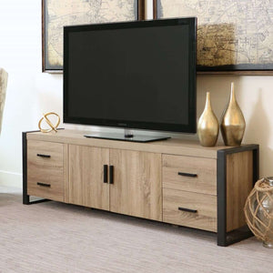 70" Industrial Metal TV Stand - Stylish Storage Solution with Urban Design for Modern Living Rooms