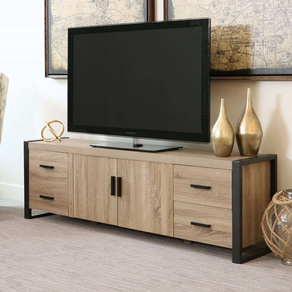 70" Industrial Metal TV Stand - Stylish Storage Solution with Urban Design for Modern Living Rooms