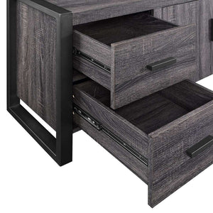 70" Industrial Metal TV Stand - Stylish Storage Solution with Urban Design for Modern Living Rooms