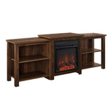 70" Tiered Open Shelf TV Console with Electric Fireplace – Perfect for Cozy Living Room Ambiance