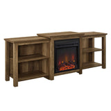 70" Tiered Open Shelf TV Console with Electric Fireplace – Perfect for Cozy Living Room Ambiance