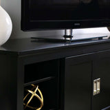70" Traditional Wood TV Stand - Black in Solid Wood, Solid Wood Veneer, High-Grade Mdf