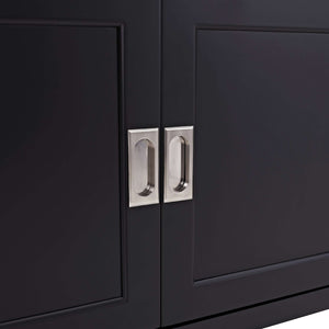 70" Traditional Wood TV Stand - Elegant Black Finish, Ample Storage, Unique Sliding Doors & Style