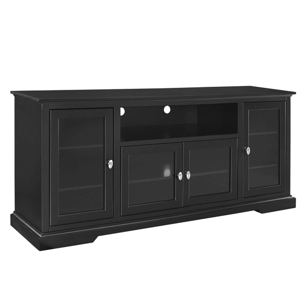 70" Traditional Wood TV Stand - Versatile Media Console with Adjustable Shelves and Glass Doors