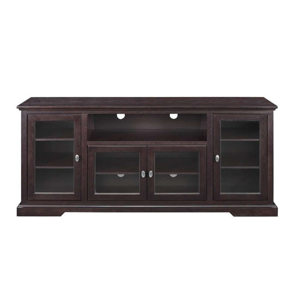70" Traditional Wood TV Stand - Versatile Media Console with Adjustable Shelves and Glass Doors