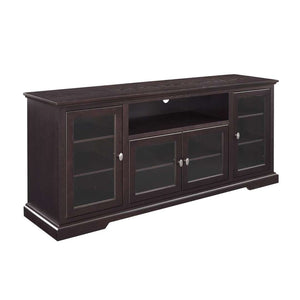 70" Traditional Wood TV Stand - Versatile Media Console with Adjustable Shelves and Glass Doors