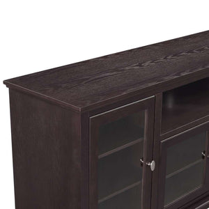 70" Traditional Wood TV Stand - Versatile Media Console with Adjustable Shelves and Glass Doors