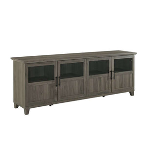 70" TV Console - Modern Transitional Design with Glass Doors, Soft Close Hinges, Adjustable Shelves