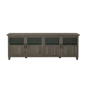 70" TV Console - Modern Transitional Design with Glass Doors, Soft Close Hinges, Adjustable Shelves