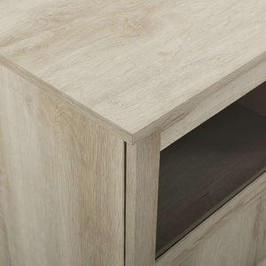 70" TV Console - Modern Transitional Design with Glass Doors, Soft Close Hinges, Adjustable Shelves