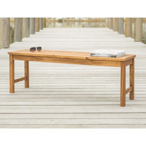 Acacia Outdoor Patio Bench - Stylish Solid Hardwood Seating for Deck, Garden, and Patio Spaces