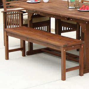 Acacia Outdoor Patio Bench - Stylish Solid Hardwood Seating for Deck, Garden, and Patio Spaces