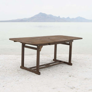 Acacia Outdoor Patio Dining Table with Hide-Away Butterfly Leaf for Stylish Summer Meals
