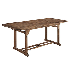 Acacia Outdoor Patio Dining Table with Hide-Away Butterfly Leaf for Stylish Summer Meals