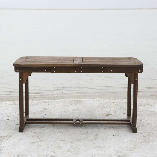 Acacia Outdoor Patio Dining Table with Hide-Away Butterfly Leaf for Stylish Summer Meals