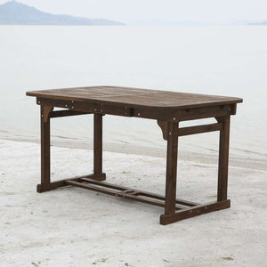 Acacia Outdoor Patio Dining Table with Hide-Away Butterfly Leaf for Stylish Summer Meals