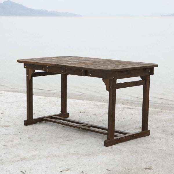 Acacia Outdoor Patio Dining Table with Hide-Away Butterfly Leaf for Stylish Summer Meals