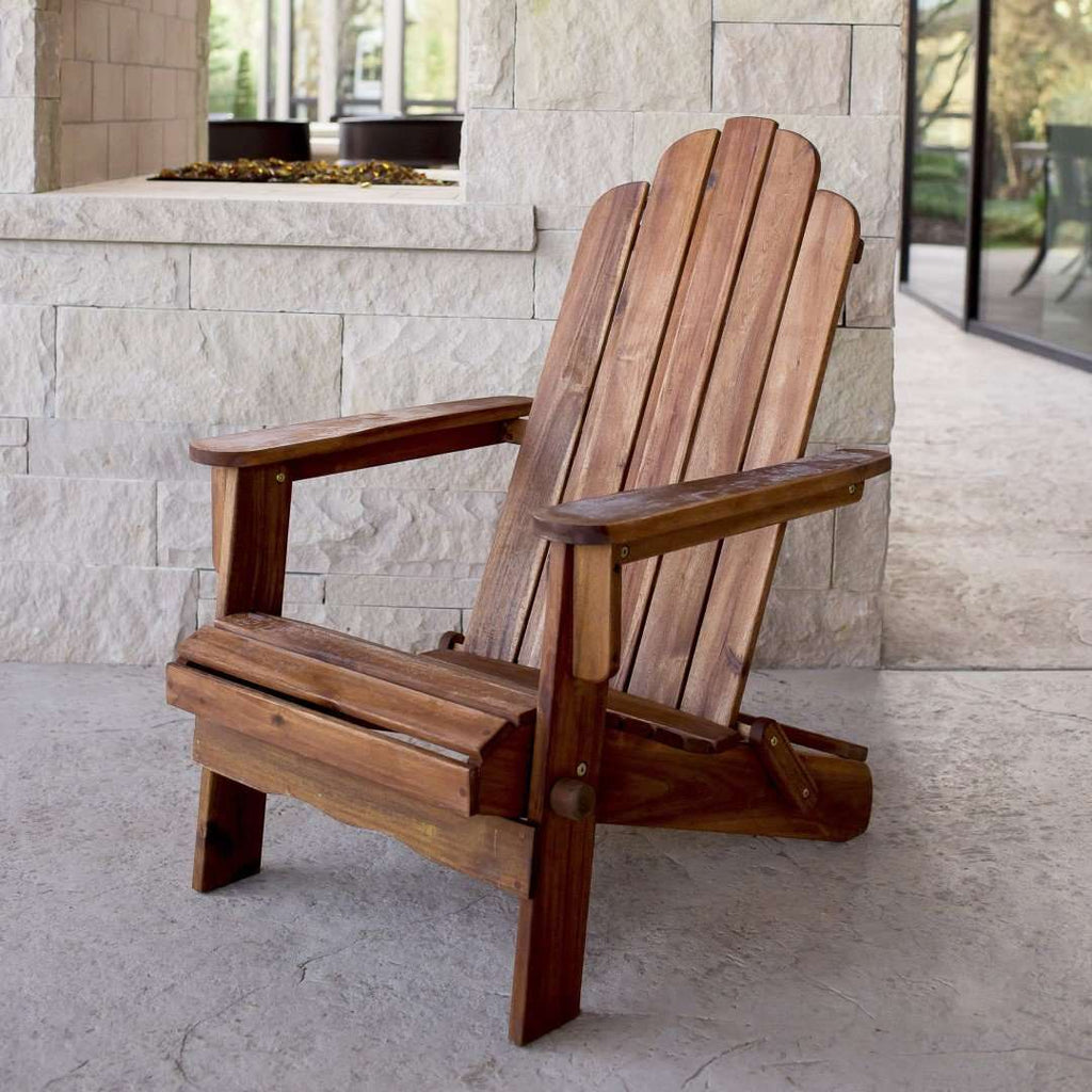 Acacia Wood Outdoor Patio Adirondack Chair