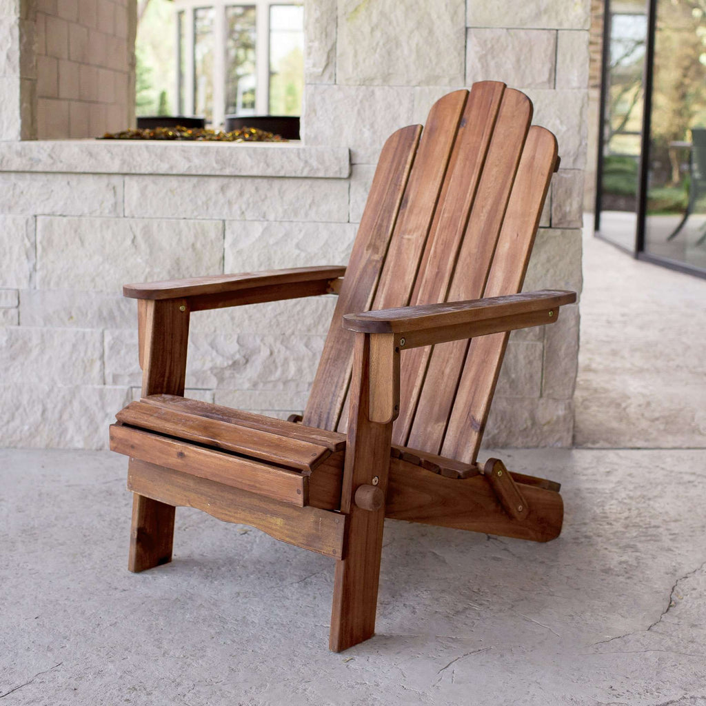 Acacia Wood Outdoor Patio Adirondack Chair