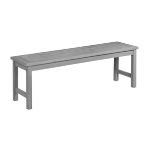 Acacia Wood Patio Dining Bench - Grey Wash