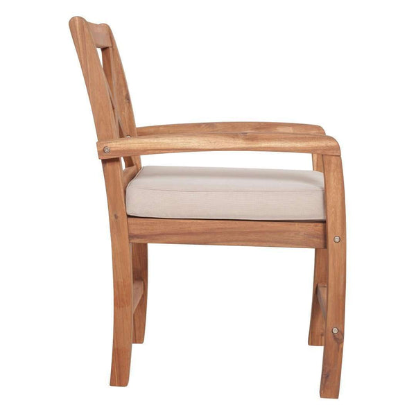 Acacia Wood X-Back Outdoor Chairs Set of 2 with Plush Cushions - Stylish Patio Seating for Relaxation
