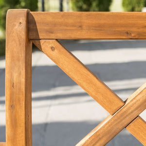 Acacia Wood X-Back Outdoor Chairs Set of 2 with Plush Cushions - Stylish Patio Seating for Relaxation