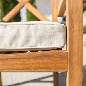 Acacia Wood X-Back Outdoor Chairs Set of 2 with Plush Cushions - Stylish Patio Seating for Relaxation