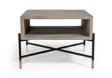 VIG Furniture Modrest Walker Modern Concrete & Metal Coffee Table VGLBROKY-CF63