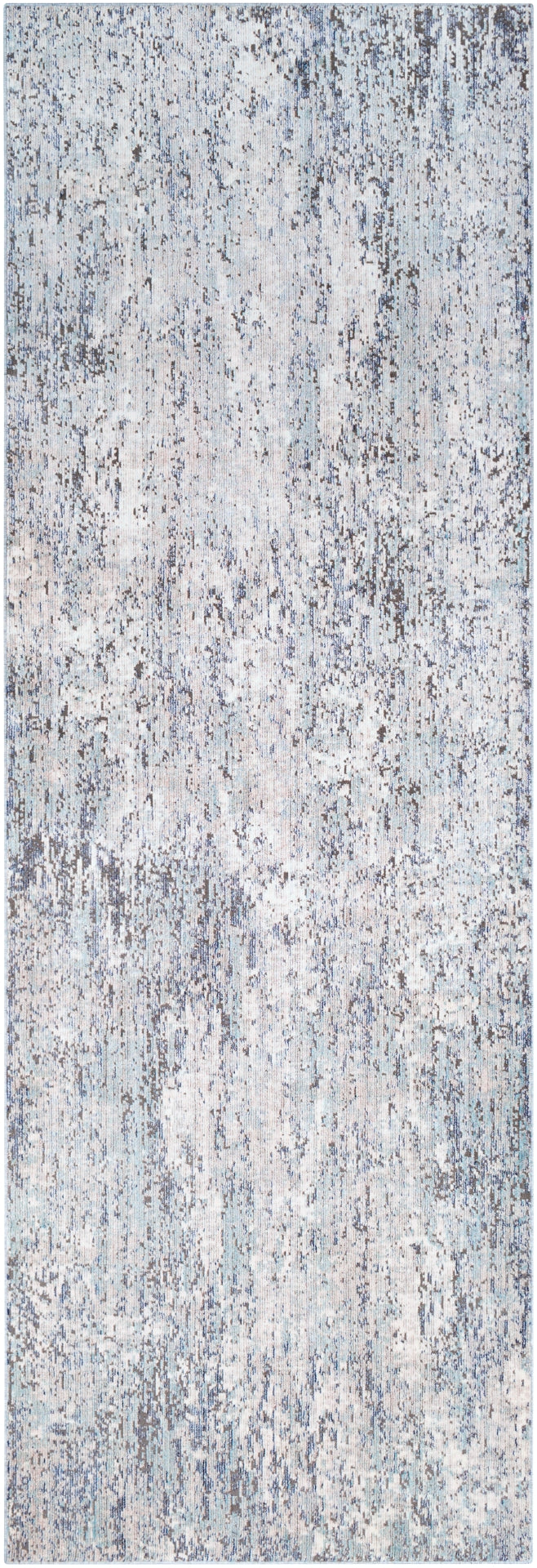 Wonder WAM-2305 Modern Viscose, Polyester Rug WAM2305-9126 Bright Blue, Sky Blue, Navy, Medium Gray, Charcoal, Dark Purple, Ivory 80% Viscose, 20% Polyester 9' x 13'1"