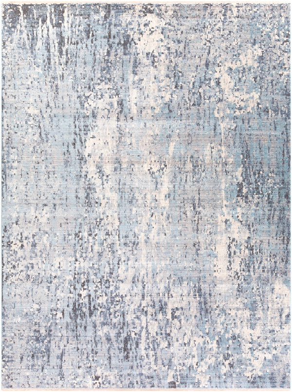Wonder WAM-2305 Modern Viscose, Polyester Rug WAM2305-710103 Bright Blue, Sky Blue, Navy, Medium Gray, Charcoal, Dark Purple, Ivory 80% Viscose, 20% Polyester 7'10" x 10'10"