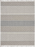 Nourison Elwood ELW03 Modern & Contemporary Machine Made Power-loomed Indoor only Area Rug Ivory/Slate 9' x 12'2" 99446885425