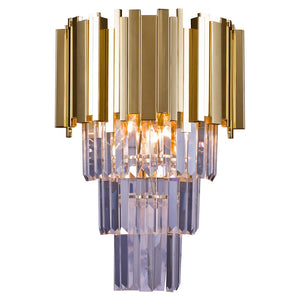 Bethel Gold Wall Sconce in Metal & Crystal