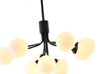 Bethel Black Chandelier in Metal & Glass